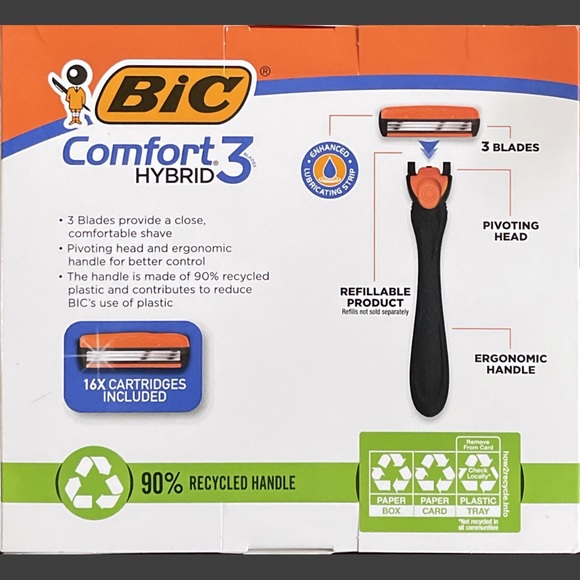 🆕 BIC Comfort 3 Hybrid Disposable 17 Piece Razor Kit for Men - Picture 10 of 10